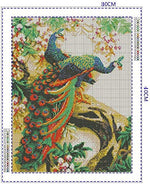 5D Diamond Embroidery DIY Peacock Cross Stitch Craft Painting (32x45 cm, Multicolour),Others