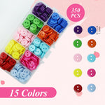 HASTHIP Sewing Buttons for DIY Crafts featuring Dual Hole 11mm Resin Mix Colors | 350pcs