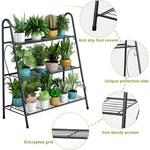 HASTHIP 3 Tier Metal Plant Stand for Balcony with Vertical Design | Indoor and Outdoor Display Shelf
