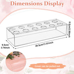 HASTHIP Clear Acrylic Flower Vase for Wedding and Home Decor featuring 12 Holes | 30×10×6.5 cm Rectangular Centerpiece