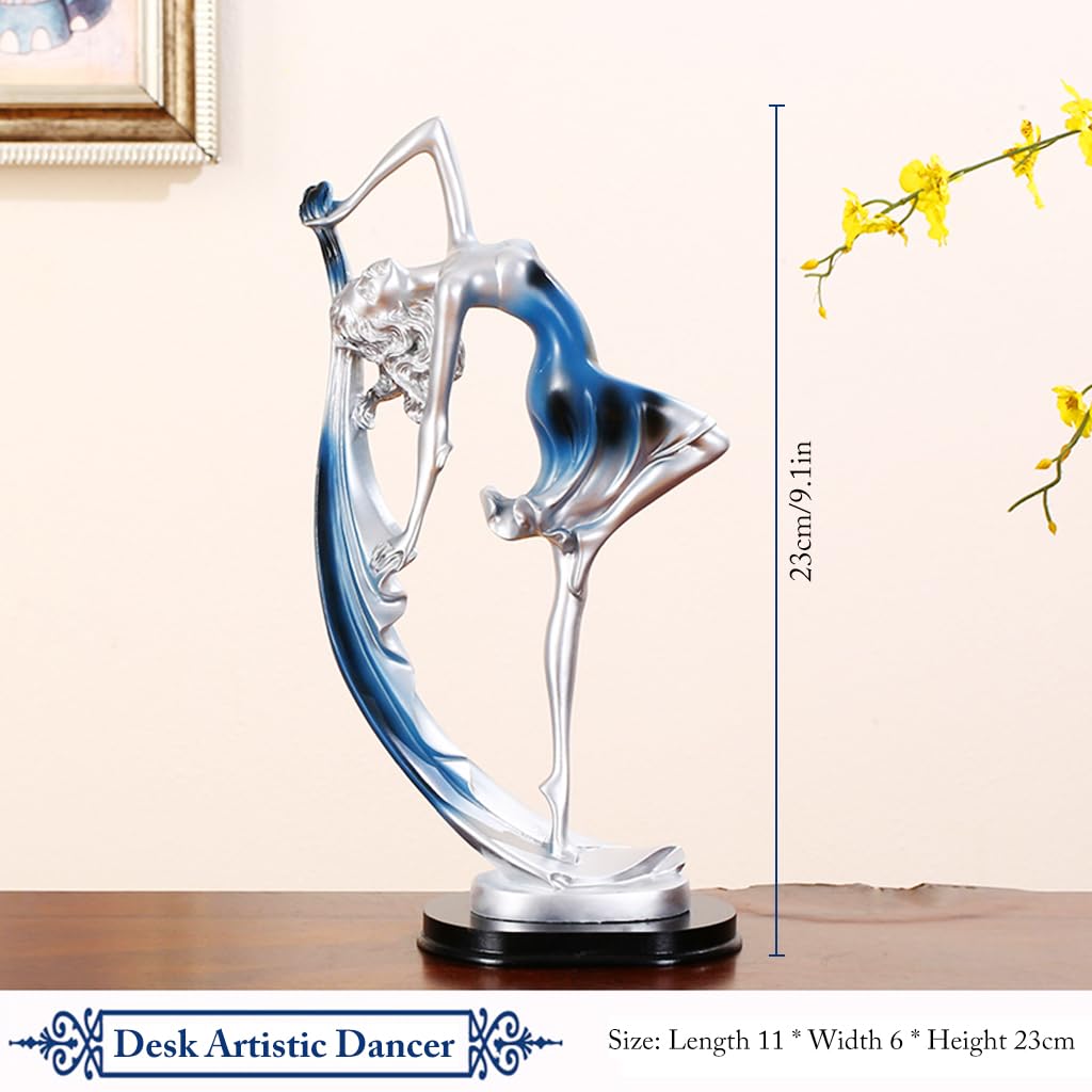 HASTHIP Ballet Dancing Girl Sculpture for Display Cabinet and Desk with 11x6x23cm Resin Design | Elegant Gift Idea