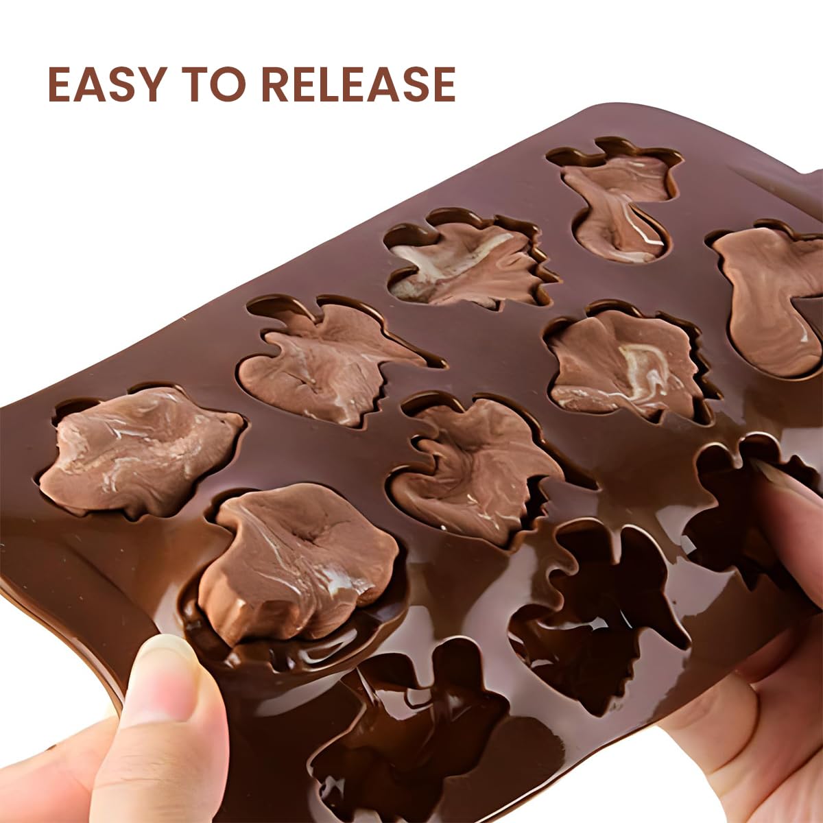 HASTHIP Chocolate Mold Set for DIY Candy and Ice Cube Making with 12 Cavities | BPA Free Silicone
