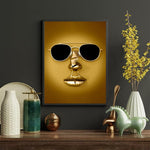 HASTHIP 3D Metal Figure Wall Art for Home and Office featuring Couple Love Heart 30x40cm Gold