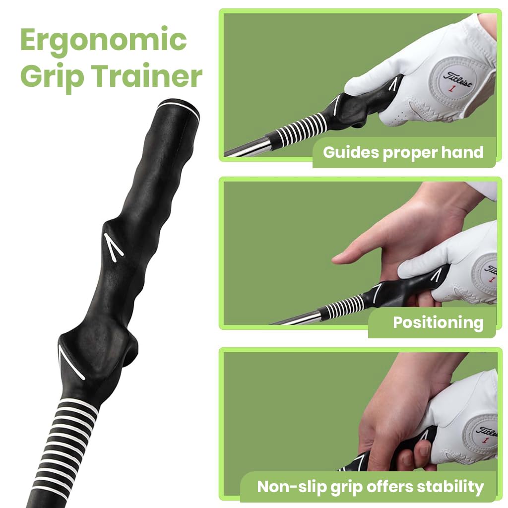 HASTHIP Golf Swing Trainer, Retractable Golf Training Club with Adjustable Length & Sound Feedback