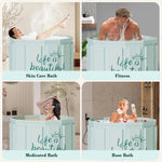 HASTHIP Portable Bathtub for Adults with 27 in Depth and Foldable Multi Panel Design | PVC Ice Bath for Home Spa
