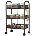 HASTHIP Multipurpose Kitchen Storage Rack for Home Organization with Adjustable Shelves 44x27x63cm featuring Smooth Caster Wheels