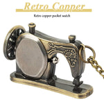 HASTHIP® Elegant Retro Pocket Watch Sewing Machine Design - Premium Alloy, Quartz Movement, Portable with Chain - Gift for Birthdays & Special Occasions for Men & Women