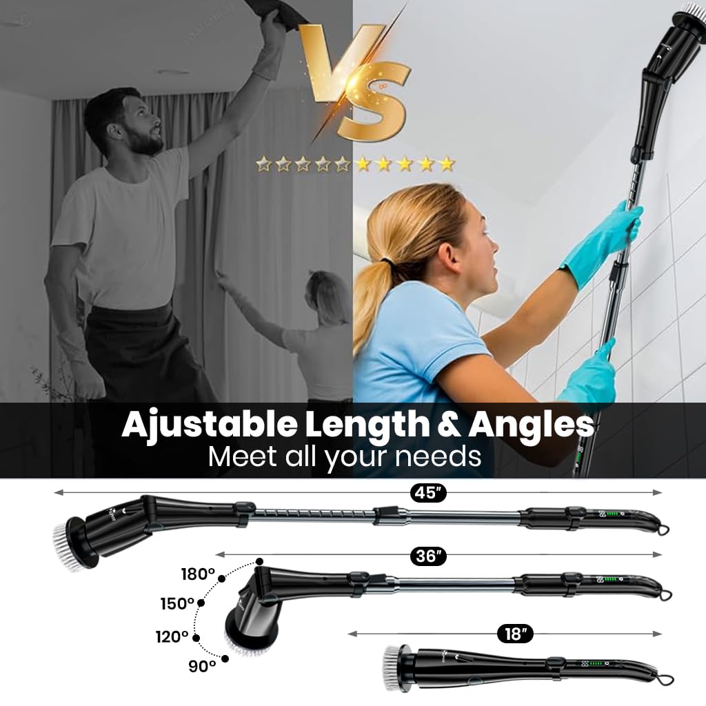 HASTHIP® Electric Cleaning Brush with Adjustabel Handle & Angle