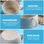 4 Pcs Unbreakable Wheat Straw Plastic Mugs with 2L Cold Water Kettle, 4 Multicolor Cups for Kids Children Toddler Adult, Dishwasher Coffee Mug for Water, Tea, Milks, Juice
