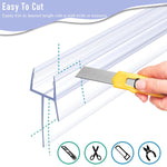 HASTHIP Bathroom Door Bottom Seal for 4–6mm Glass Doors with Dual Flap Design | 39 Inches Flexible PVC Water Stopper Strip