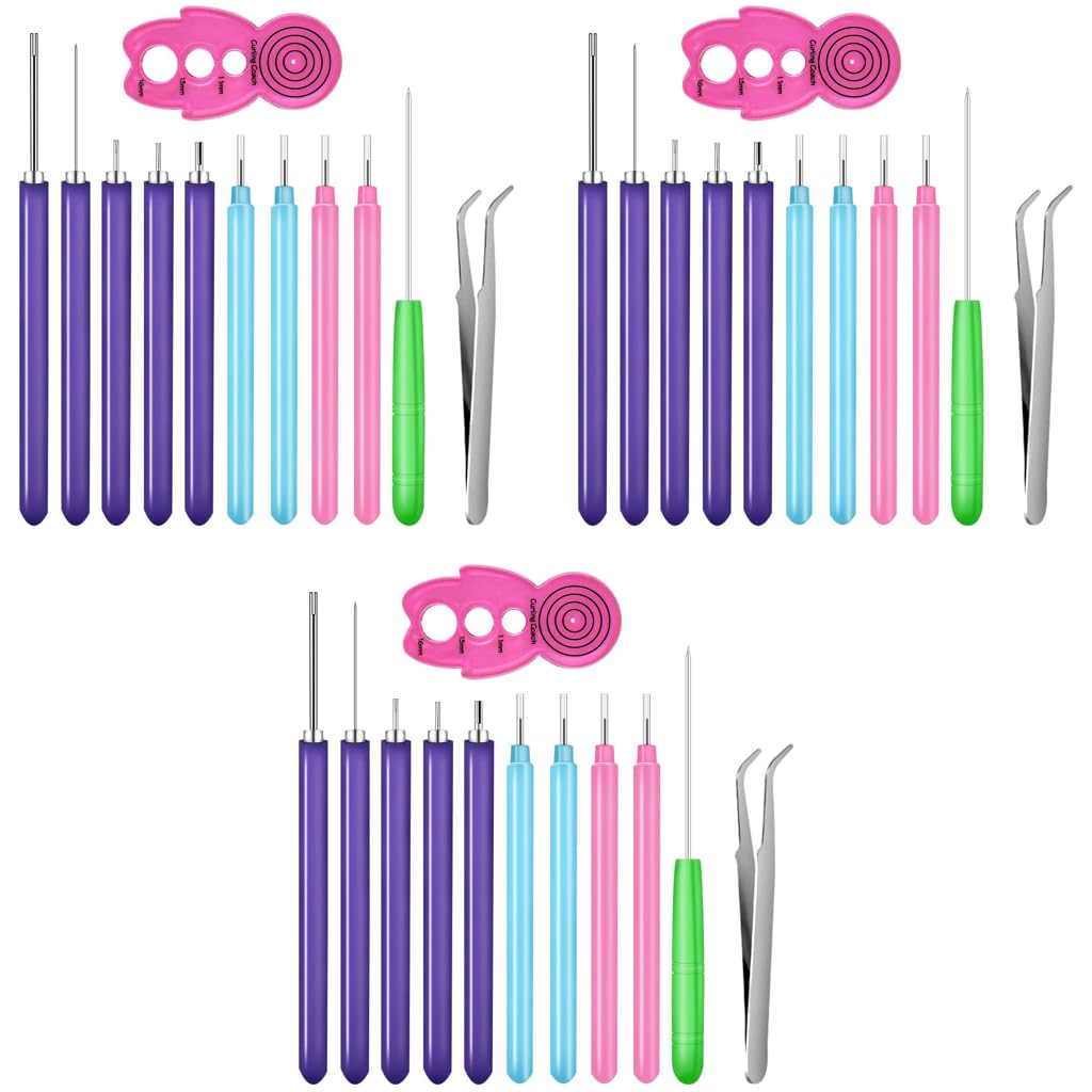 HASTHIP Quilling Tools Kit 36PCS for Paper Cardmaking featuring Slotted Needle Pens & Tweezers