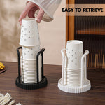 HASTHIP Paper Cup Dispenser for Home and Office with Dual Organizer Rack | Black and White Set of 2