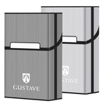HASTHIP® Cigarette Case King Size Aluminum for Whole Package Cigarettes 20pcs Anti-Collision Splash Proof and Scratch Resistant 2 Pack (Black + Silver)