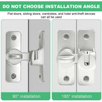 HASTHIP Door Latch for Gate Door and Cabinet featuring 90° 180° Design with Zinc Alloy Body | Silver