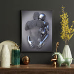 HASTHIP® Wall Decor Painting Home Decor Art Canvas Wall Painting Modern Minimalism Metallic 3D Couple Paint Wall Hanging No Frame Wall Decor Art Painting for Living Room, Studio, Bedroom