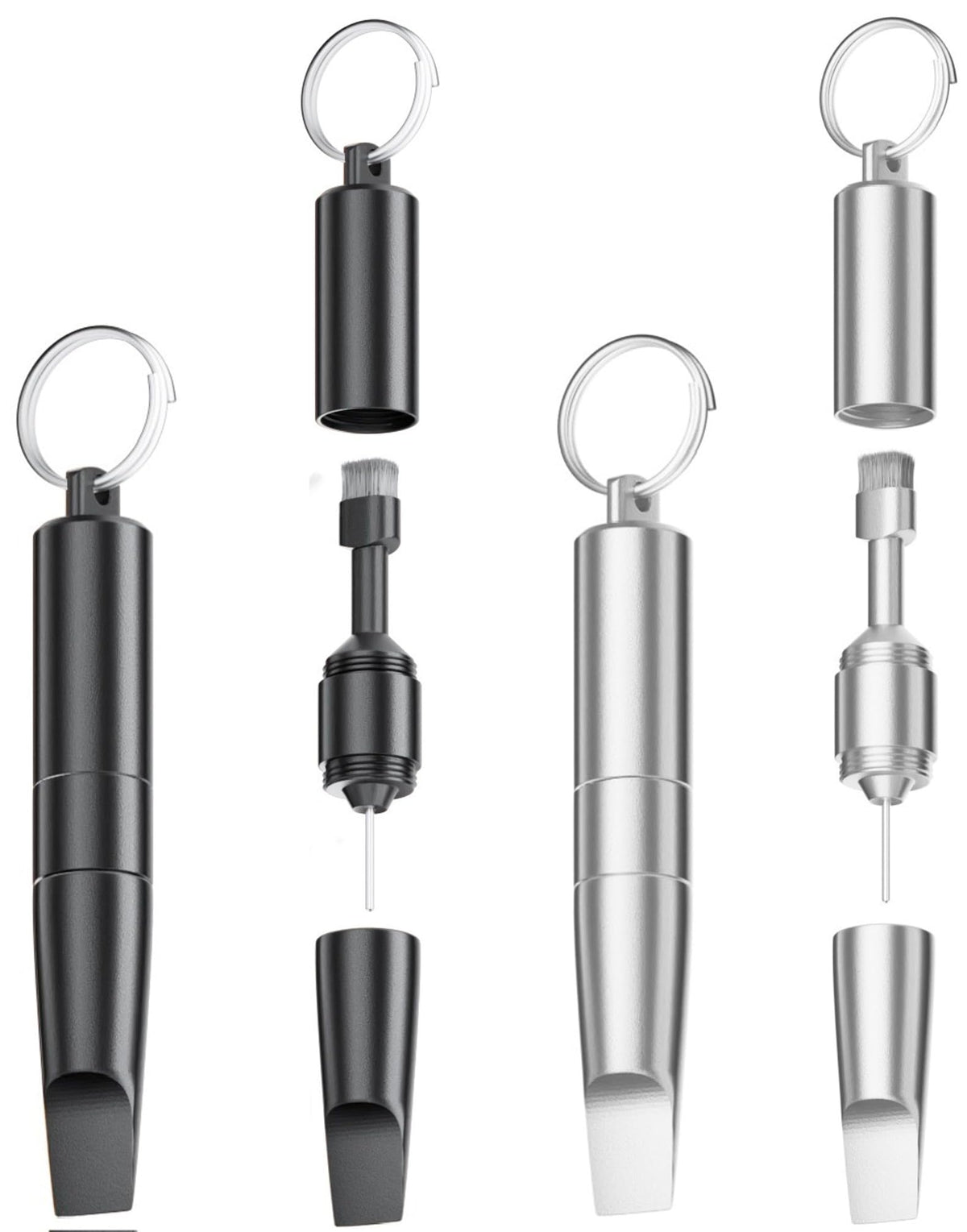 HASTHIP® Herramienta 2PCS 3 en 1 Cepillo de Limpieza y Pin de Extracción SIM,Llavero Portátil EDC,Cepillo Alta Densidad para Puerto Carga Auriculares y Bandeja Tarjeta para Teléfonos