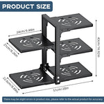 HASTHIP Pot and Pan Organizer Rack for Kitchen with 5 Detachable Shelves 51x22.6x43cm Black