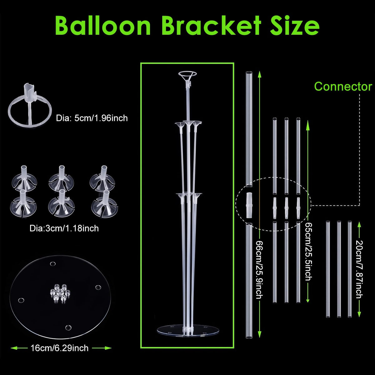 HASTHIP Party Balloon Supplies Set for Birthday and Wedding Decorations | Includes Hand Pump, Clips and Display Stand