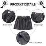 HASTHIP Bath Towel for Men with Snap Button Closure and Elastic Waist | 12 x 55 in Soft Microfiber Quick Dry Wrap