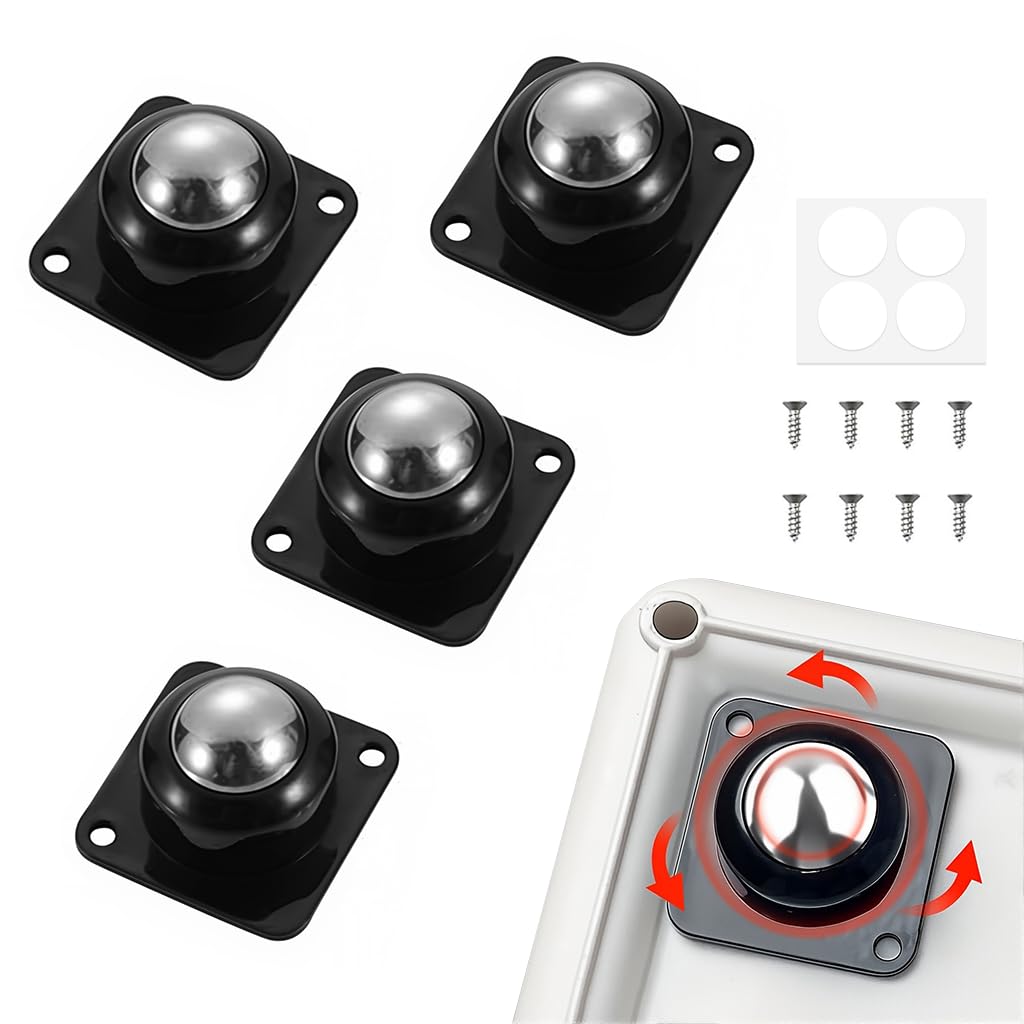 HASTHIP® 4pcs Self Adhesive Caster Wheels 360° Swivel Heavy Duty Furniture Moving Caster Wheel, 200Kg Load Capacity, Castor Wheels Furniture Moving Wheels for Table, Storage, Home & Office
