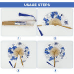 HASTHIP Round Handheld Fan for Wedding and Home Décor with Bamboo Frame and Fabric Art | Ideal Gift for Women