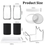 HASTHIP® Seed Sprouting Jar Kit - Bean Sprouts Growing Kit - 32OZ Glass Sprouting Mason Jar with Ventilation Mesh Screen Sprouting Lids & Light Shield - Sprouting Kit for Homemade Edible Sprouts