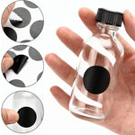 HASTHIP® 12Pcs Small Glass Bottles with Lids16Oz /60ml Glass Container Bottles Set with 3 Funnels, Lable Stickers, Marker Pen Glass Bottles Reuseable Shot Bottles for Juice, Ginger Drinks, Alcohol