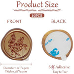 HASTHIP Wax Seal Stickers for Wedding Invitations with 10pcs 1.2in Self Adhesive Golden Rosemary Design | Elegant Envelope and Gift Decoration