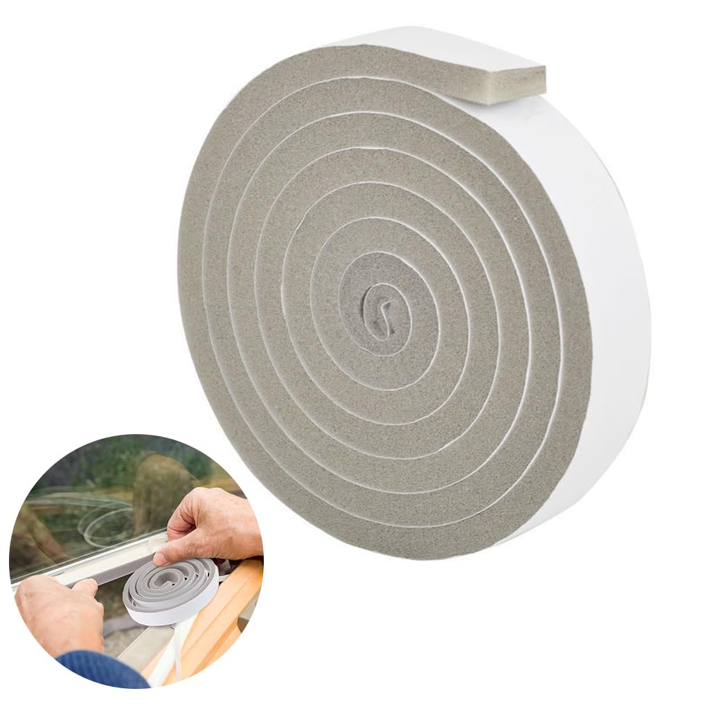 Window Gap Filler Strip Gap Sealing Tape Self-Adhesive Foam Tape Gap Sealing Tape 3cm x 200 cm Noise Reduction Windproof Window Gap Sealer Foam Strip