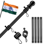HASTHIP Flag Pole for Truck and Home Display with 150cm Telescoping Stainless Steel | 360° Tangle Free Rustproof Holder