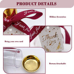 HASTHIP Mini Champagne Bottle Gift Boxes for Party Favors with Ribbon Decoration 6 Pcs 4.5x11.5cm Clear Glass | Weddings and Celebrations