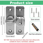 HASTHIP Door Latch Lock for Gate and Closet with 90°/180° Adjustable Design | Zinc Alloy