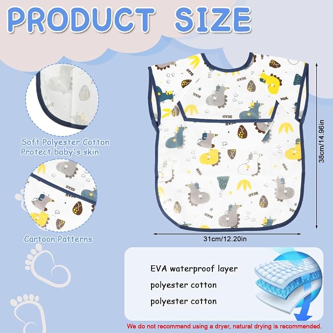 HASTHIP® Dino Feeding Smock for Babies