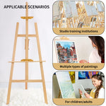 Easel Stand for Painting, Artist Wooden Painting Stand, 4.9 FEET/1.5m Painting Canvas Holds with Angle and Height Adjustment, Art Easel for Adults&Students, Wooden Easel for Painting