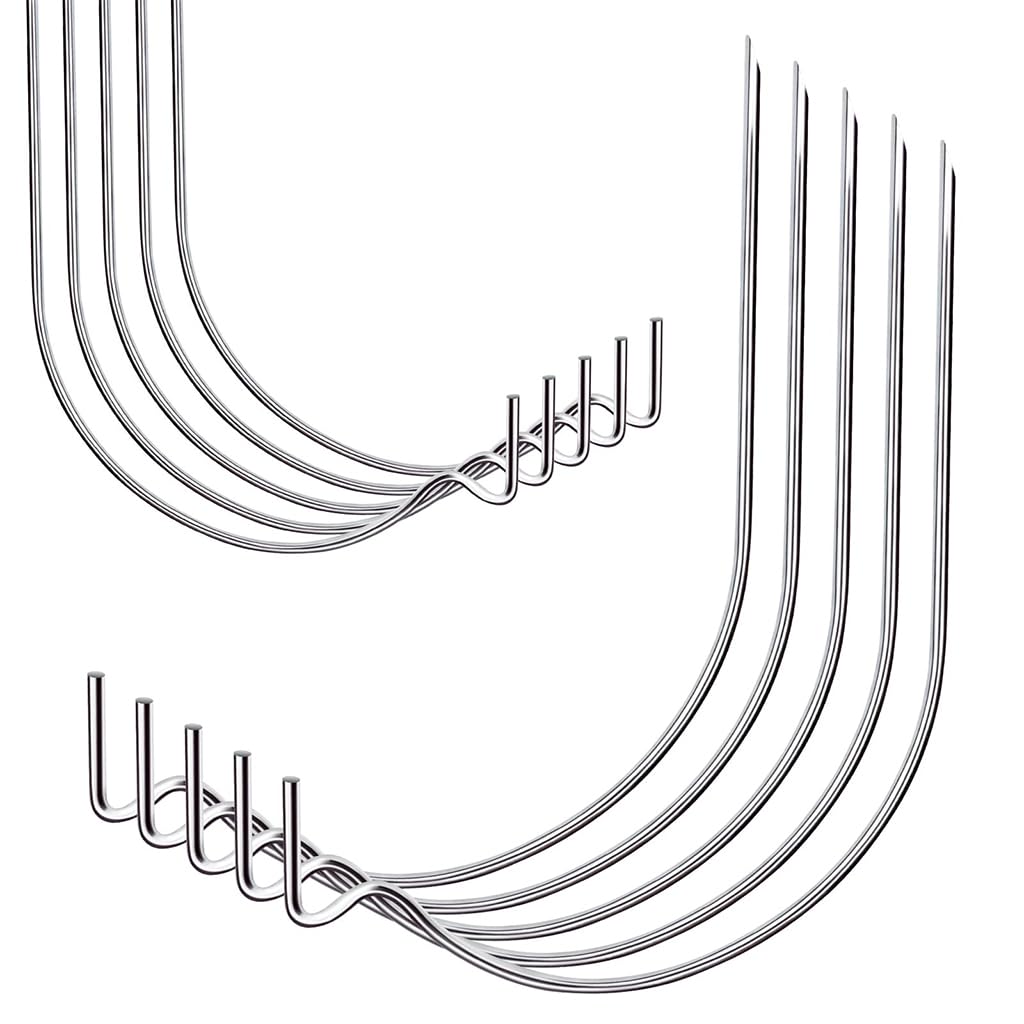 HASTHIP Wall Anchor Hooks for Picture and Key Hanging 20Pcs with Curved Stainless Steel Design