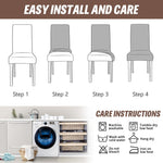 HASTHIP® Dining Chair Cover Set of 6 - Washable Removable Short Dining Chair Covers Protector Seat Slipcover Hotel Velvet Covers - Bronze