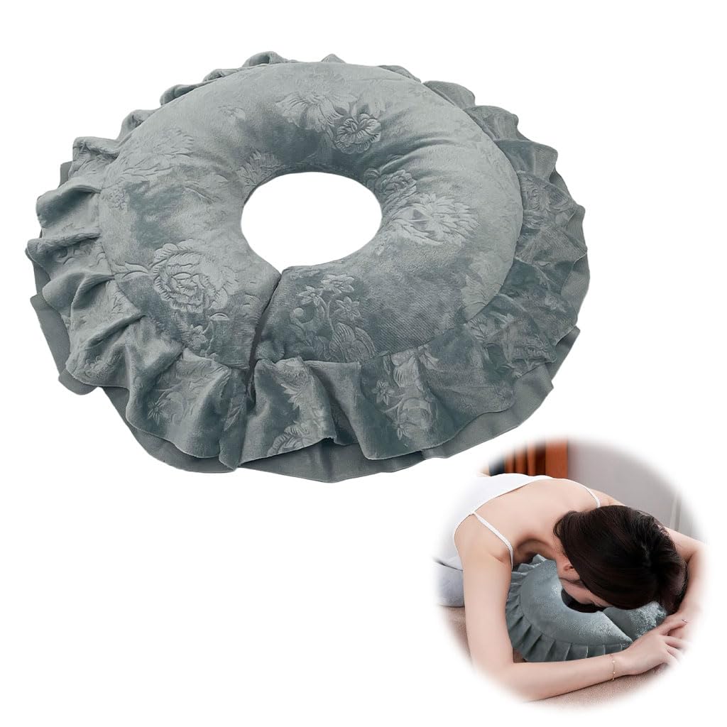 HASTHIP Face Down Prone Pillow for Massage and Eye Comfort featuring Central Breathing Hole & Velvet Cover