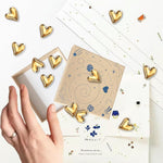 HASTHIP Refrigerator Magnets for Home and Office with 12 Heart Shapes 0.7 in Resin Gold Finish | Strong Decorative Holders for Notes and Photos