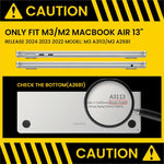 HASTHIP MacBook Air 13.6 Inch Cover for M4 M3 M2 | Snap-On 2-Piece Clear Hard Shell Case Black