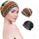 HASTHIP® Gorro Quimioterapia Mujer Suave y Transpirable, Beanie Holgado Bohemio, Pañuelo Elástico y Elegante, Sombrero de Cáncer Moda para Pérdida de Cabello, Bufanda Ligera para Todas Las