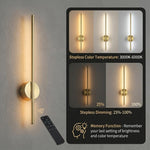HASTHIP® Modern Wireless Wall Sconces with Rechargeable Battery, Dimmable LED Light with Remote Control, 3 Color Temperatures, 350° Rotation, 6000mAh Long Battery Life, Gold 23.6in for