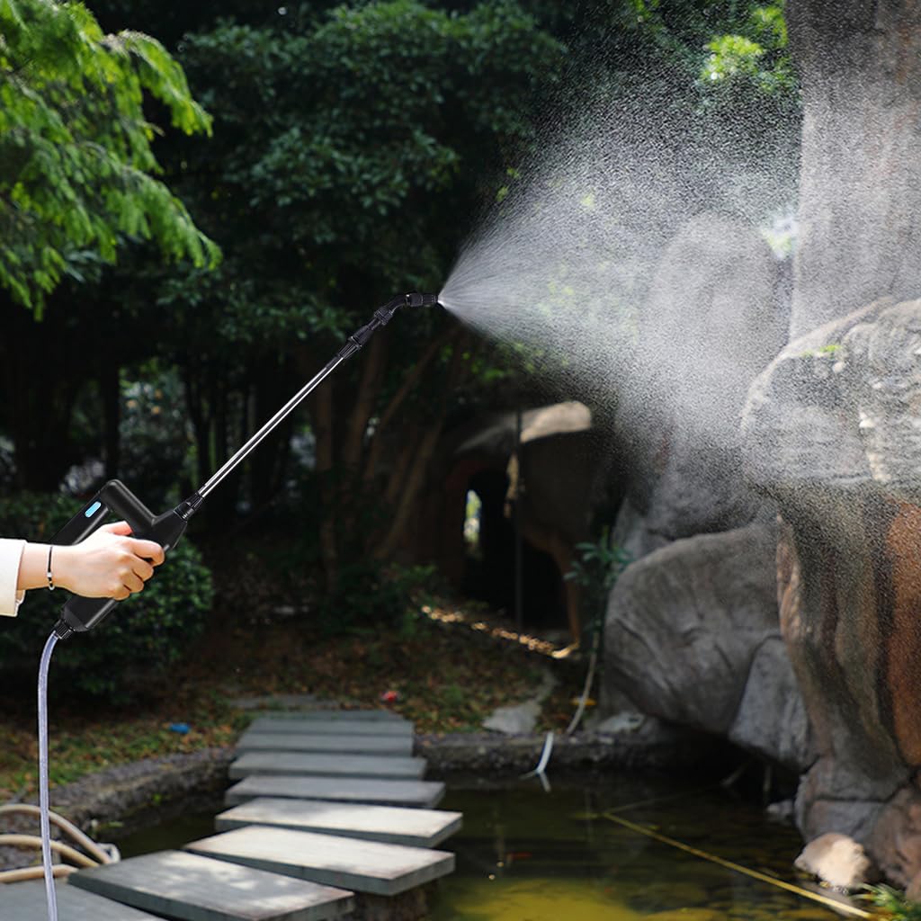 HASTHIP USB Water Sprayer for Gardening with 3 Nozzles and 16.4ft Pipe | 2400mAh Rechargeable