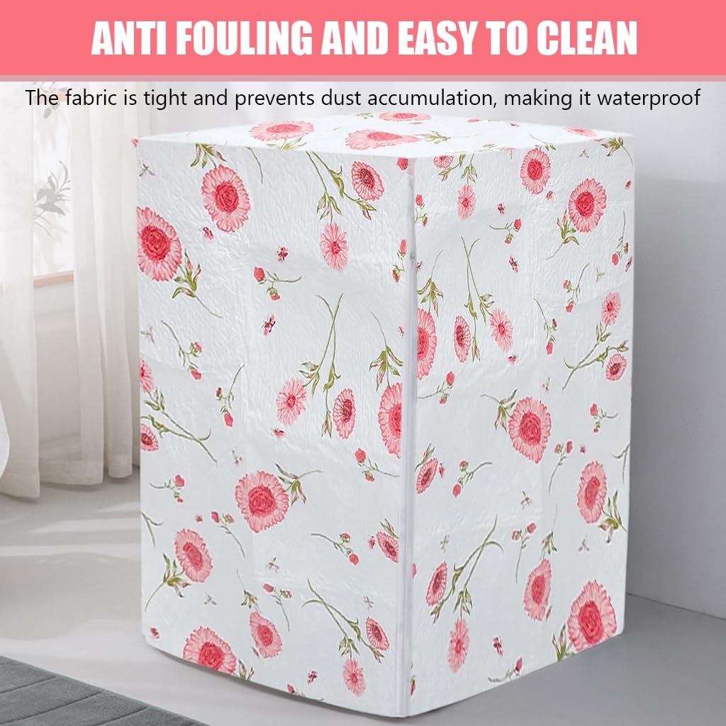 HASTHIP® Washing Machine Dust Cover Front-Loading Washing Machine Dust Cover PEVA Washing Machine Fashion Floral Print Household Washing Machine Dust Cover