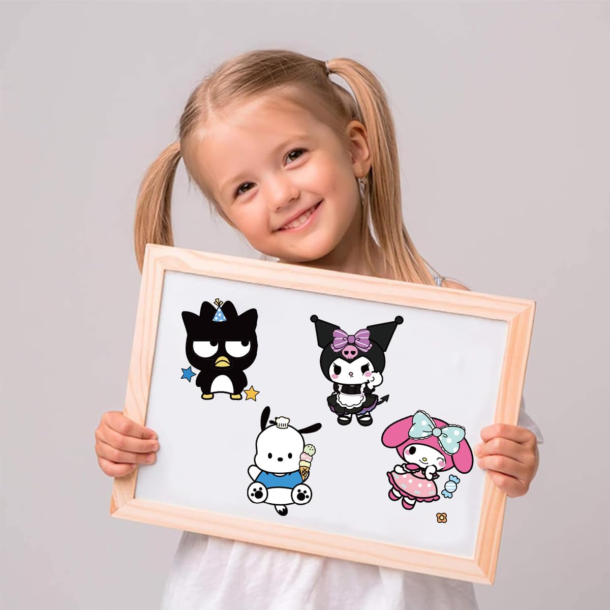 HASTHIP Kawaii Stickers Set 24 Pcs for DIY Sanrio Face Art with Waterproof PVC | Multicolor 10 cm