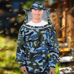 Bee Suit with Detachable Veil Hat, Camouflage Beekeeping Top, Protective Equipment, Elastic Cuff & Elastic Hem Closure