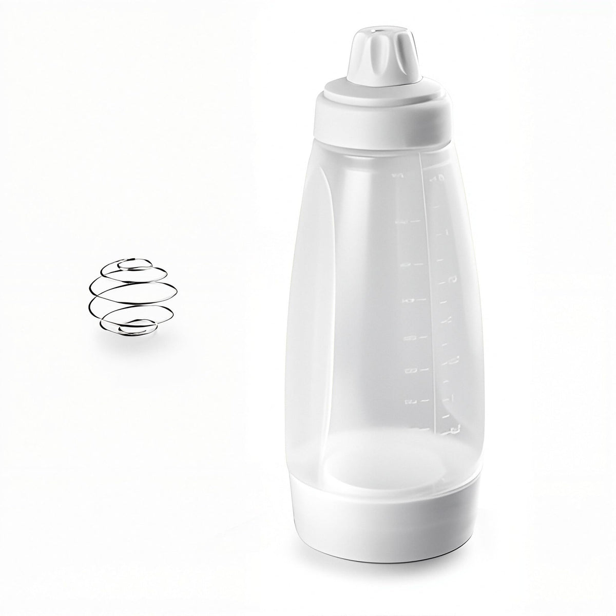 HASTHIP Pancake Batter Dispenser for Cupcakes and Muffins with Stainless Steel Blender Ball | Food Grade Reusable Mixer Bottle Featuring Integrated Scraper