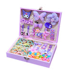 HASTHIP® Accessories Kuromi themed hair accessories gift set for girls with mixed hair ties and clips in decorative box,compatible with daily styling needs and designed for creative play