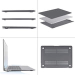 HASTHIP® Funda Dura para MacBook Air 13.3 Pulgadas M1 A2337 A2179 A1932, Protector Resistente al Agua y a los Arañazos, Carcasa Rígida Compatible con Apple Mac Book Air 2020 2019 2018 - Negro