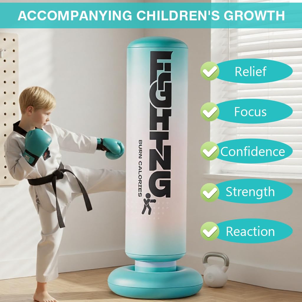 HASTHIP Inflatable Boxing Column with Water Filled Base for Home Training