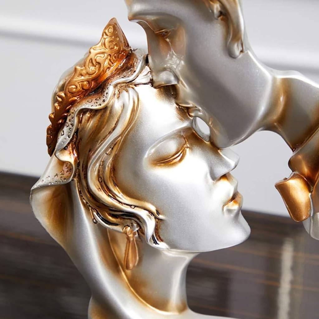HASTHIP Kiss Couple Love Statue for Home and Office Decor with Natural Resin Craftsmanship | Romantic Gift for Couples and Friends